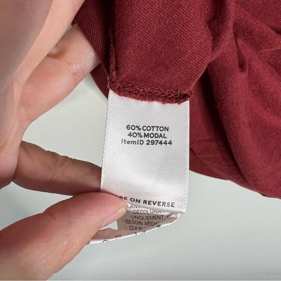 LL Bean Signature Womens Size XXS Burgundy Crewneck Short Sleeve Tee Shirt - Picture 5 of 9